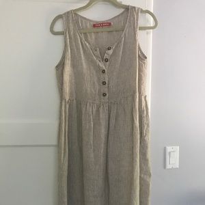 Pyne & Smith Sleeveless midi linen dress
